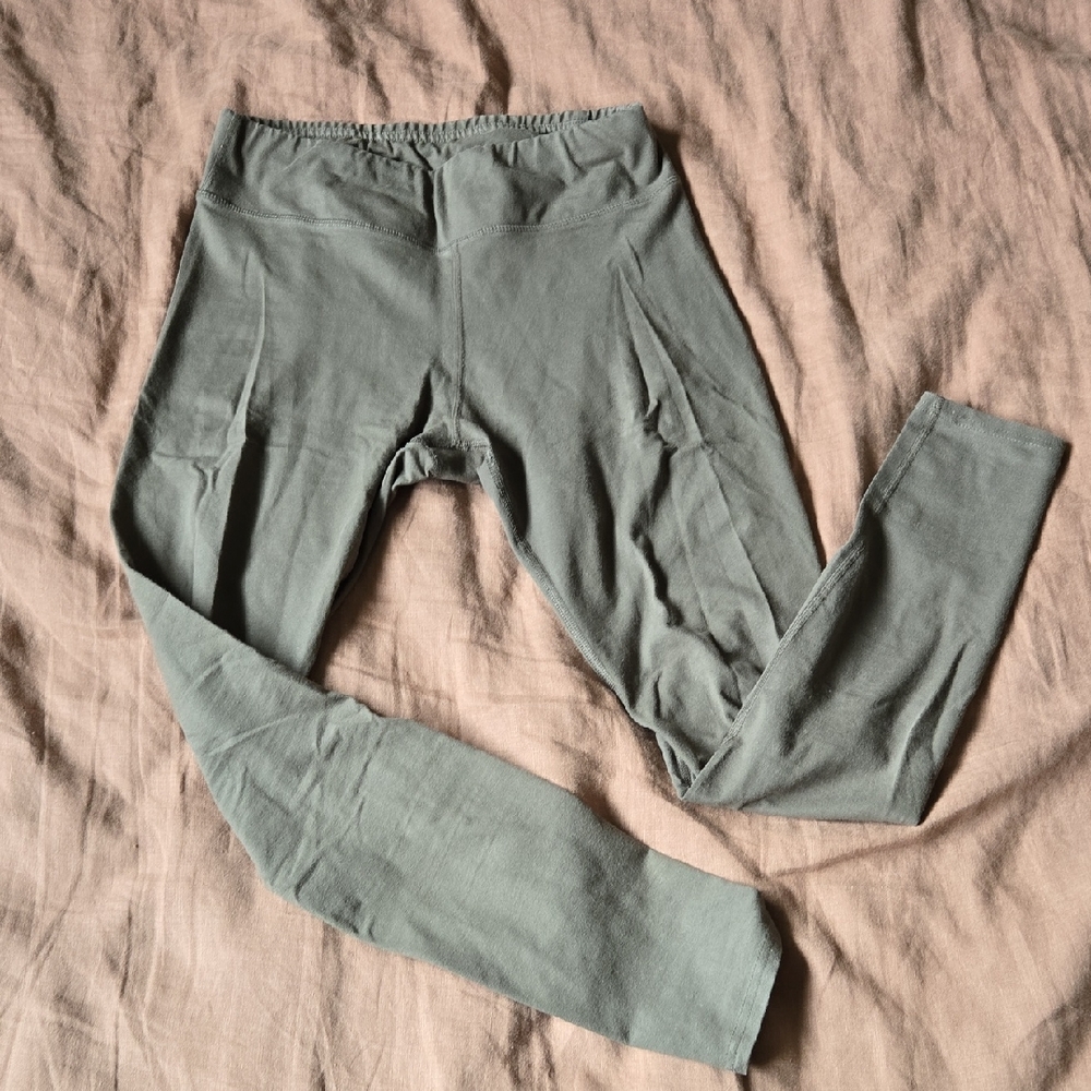 Organic Cotton Leggings - Neautral Green